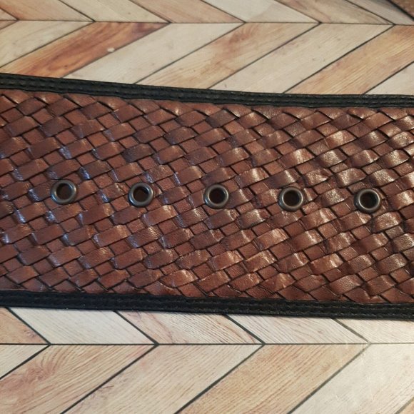 Womens Belt Size Small Extra Wide Brown Braided Woven Leather Banana Republic main image 10